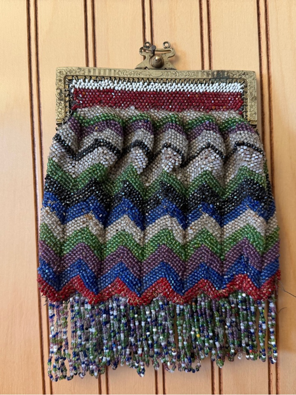 Vintage Beaded Evening Bag - Multicolor